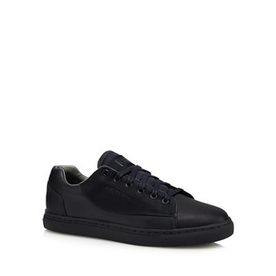 Navy blue lace up trainers